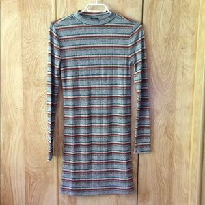 Mock neck long sleeve mini dress